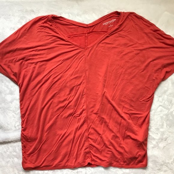 Soft Surroundings Women's Rayon Spandex Blend Boxy Short Sleeve Slinky Tee M - Picture 7 of 7